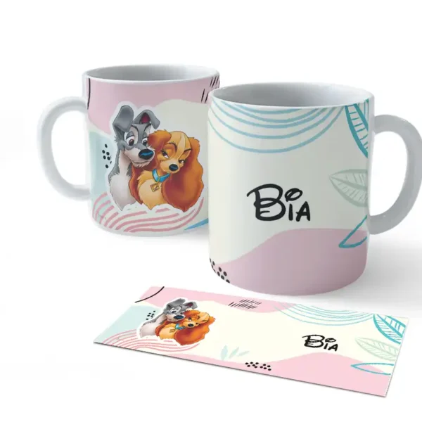 Caneca porcelana 325ml - Dama e o vagabundo 01