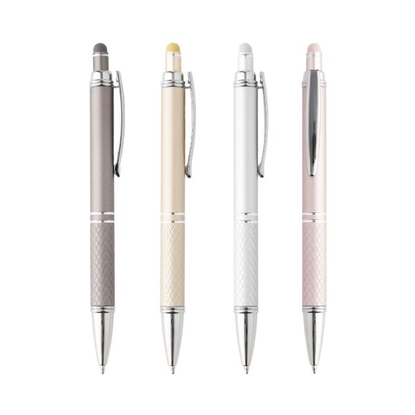 Caneta esferográfica metal touch com inferior texturizada 05019