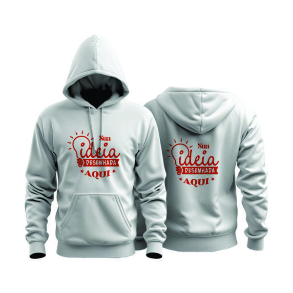 Blusa moletom personalizado canguru branco
