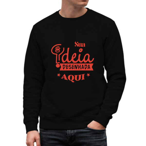 Blusa moletom personalizado careca preto