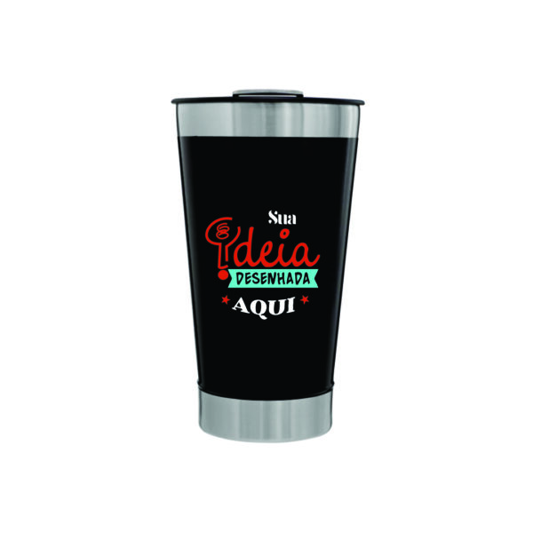 Copo térmico inox com abridor 500ml personalizado