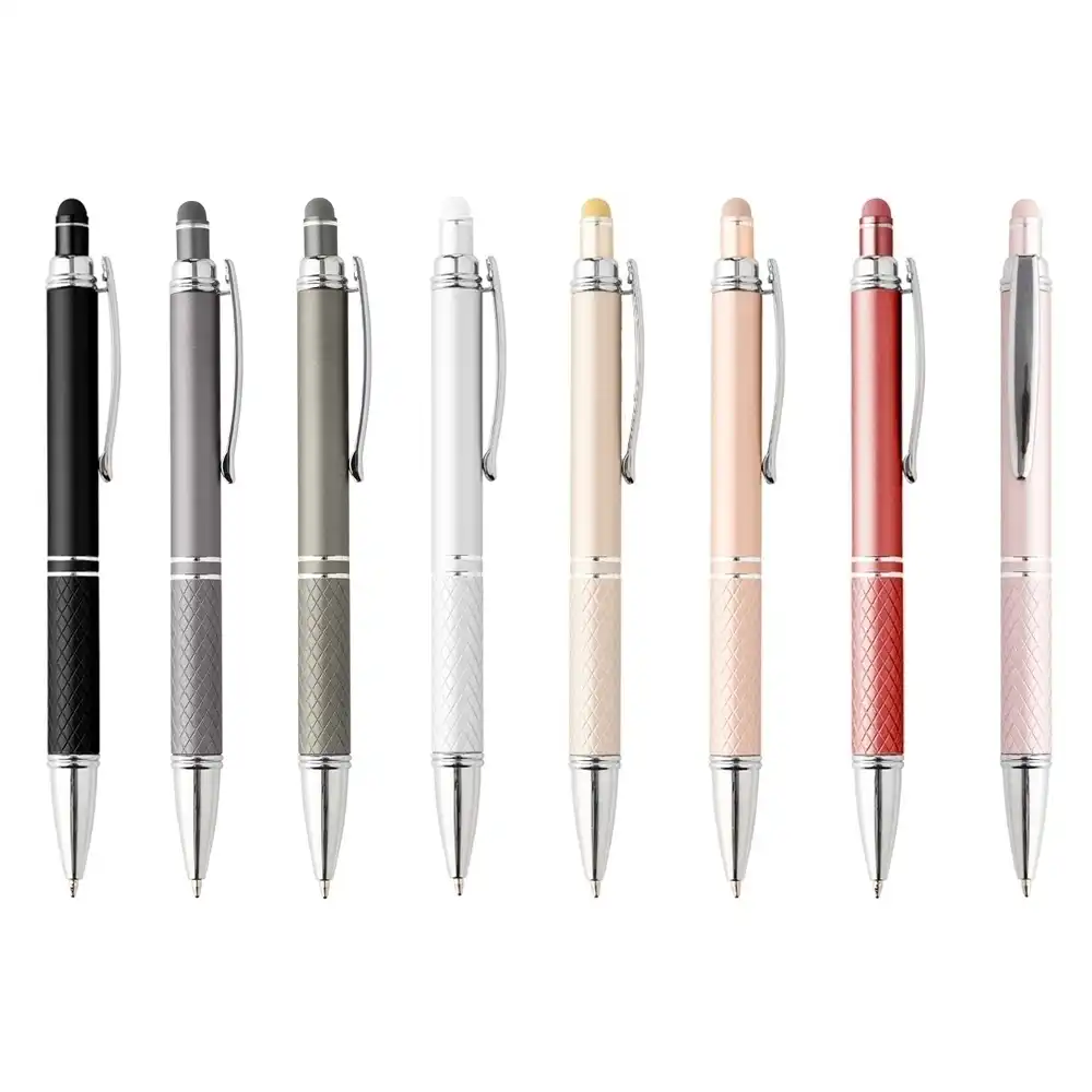 Caneta esferográfica metal touch com inferior texturizada personalizado 05019