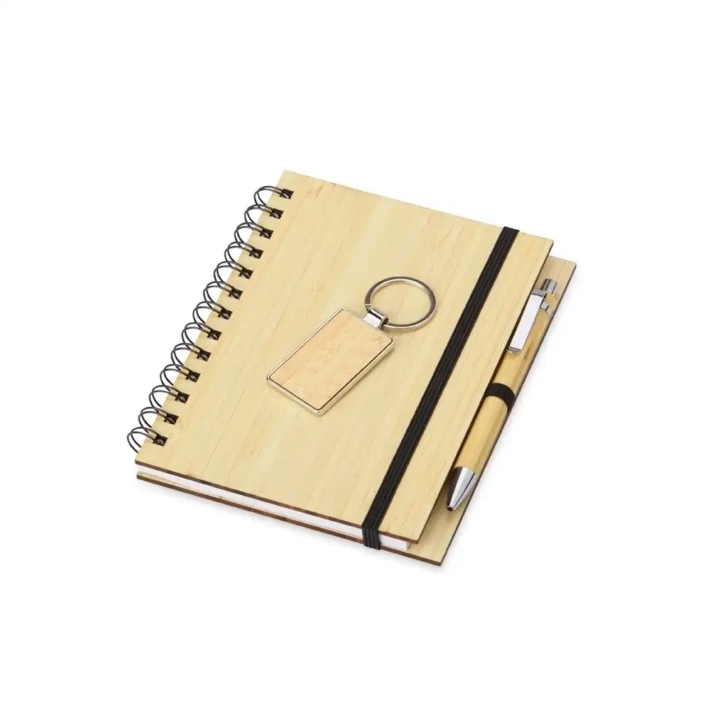 Kit Executivo Ecológico 3 Peças (chaveiro, caneta, caderno) - 07048 - Imagem 3