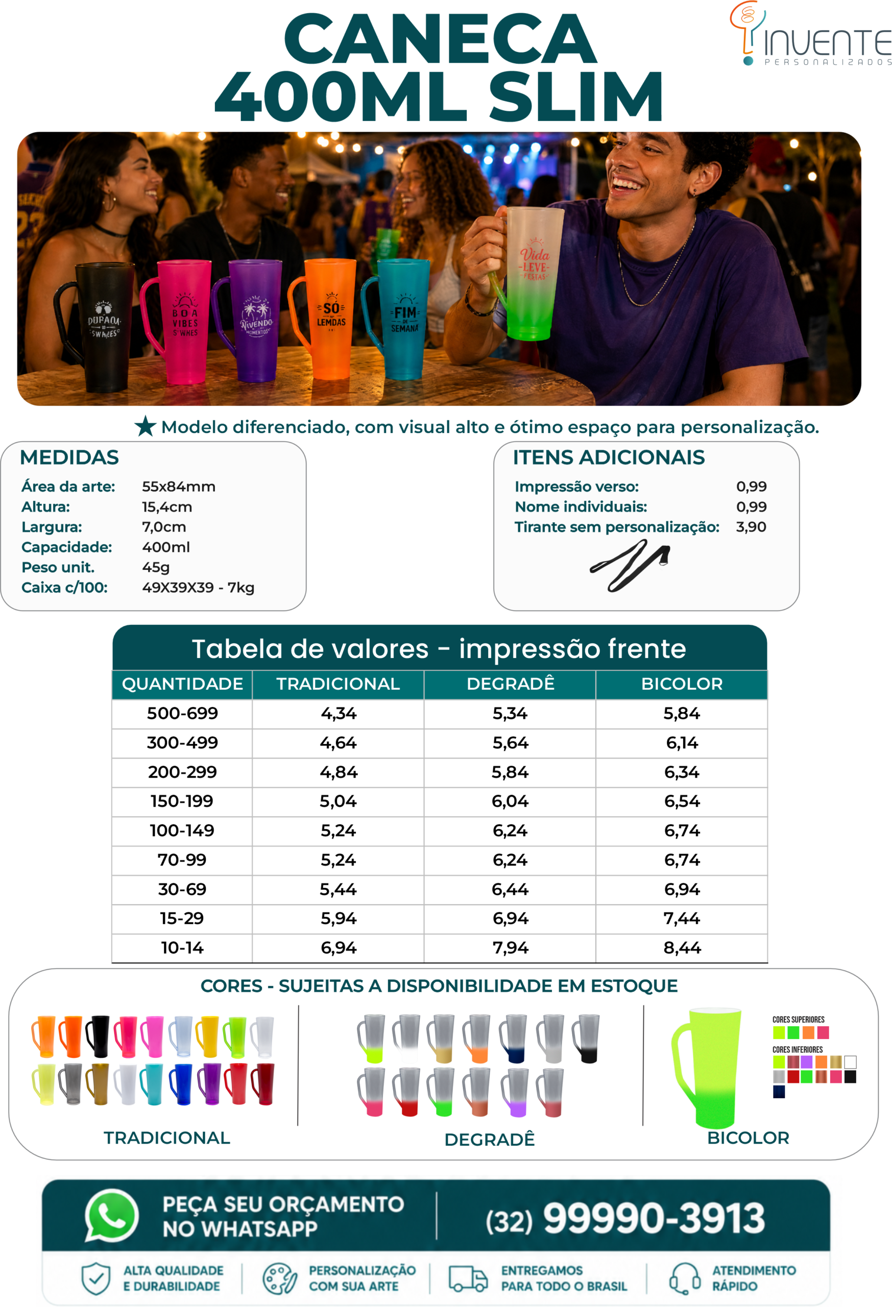 Caneca slim 400ml