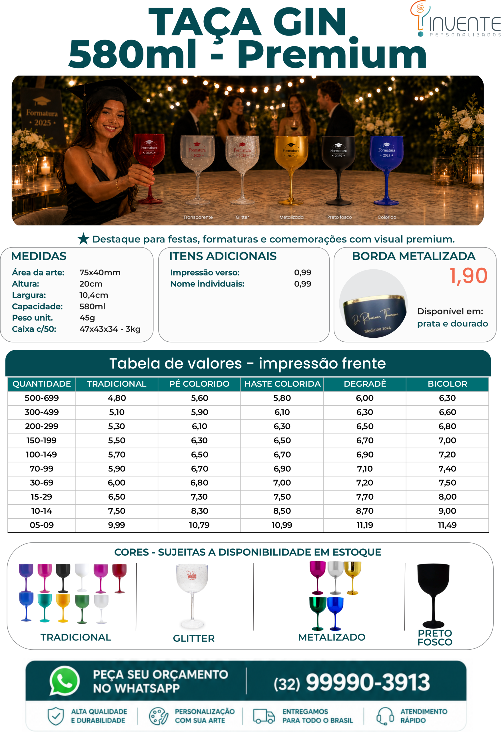 Taça de gin premium